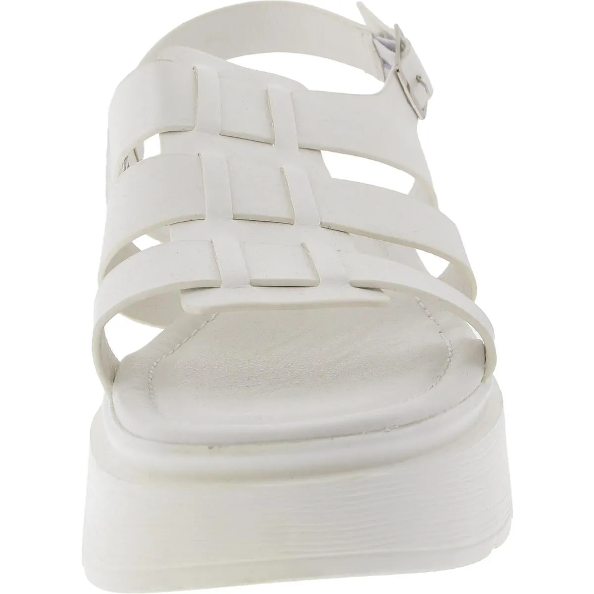 Take Womens Woven Faux Leather Platform Sandals