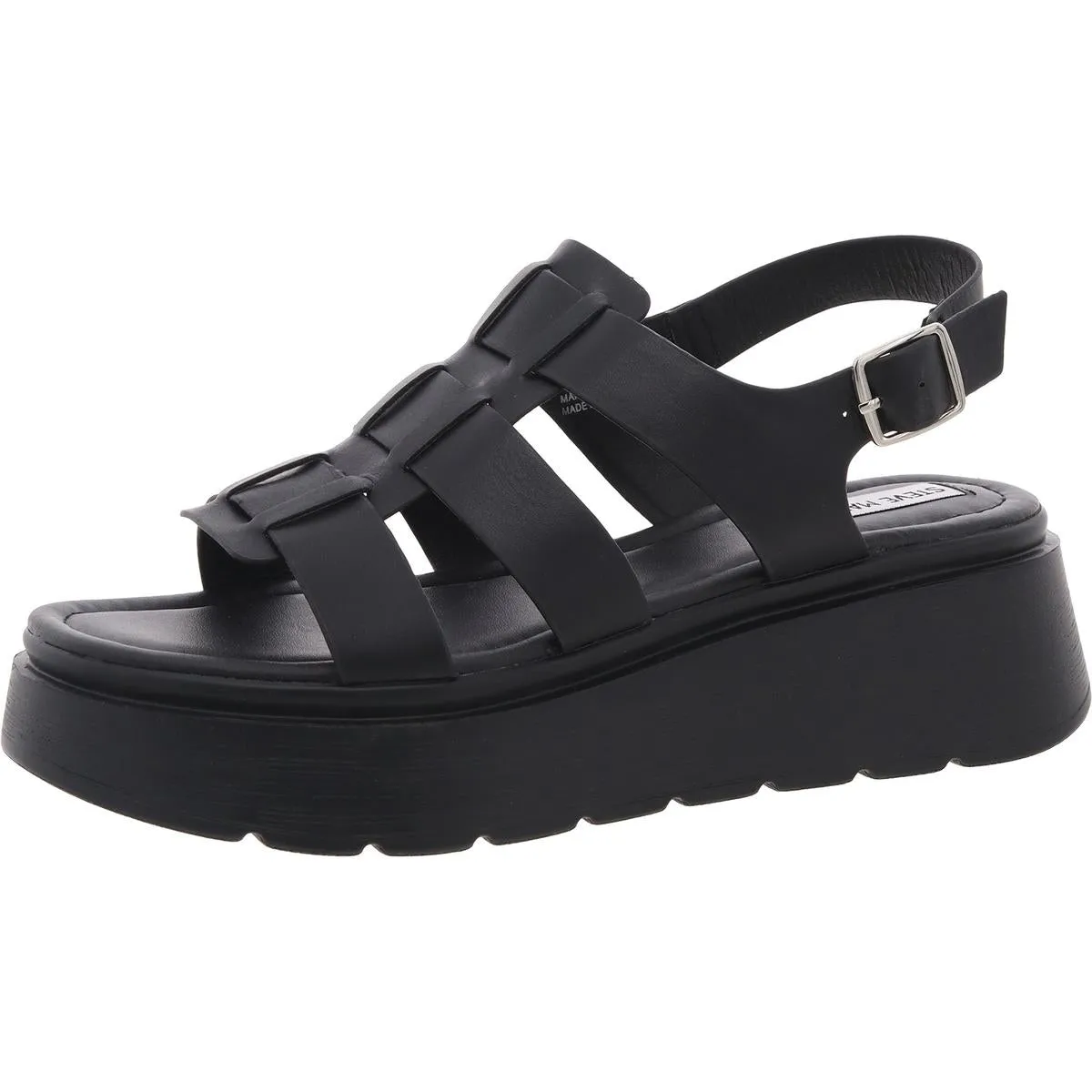 Take Womens Woven Faux Leather Platform Sandals