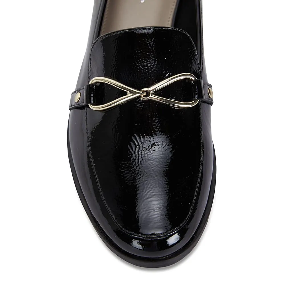 Tally Loafer in Black Patent