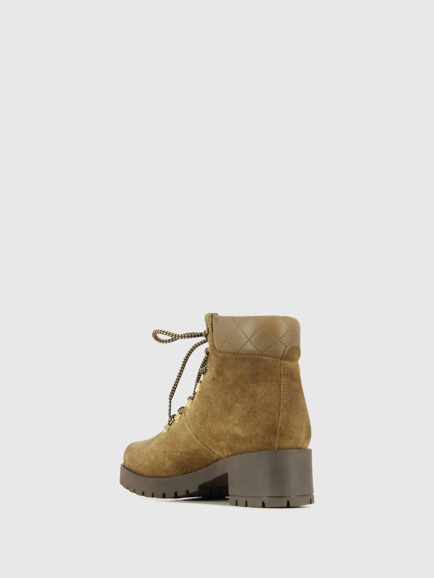 Taupe Lace-up Ankle Boots
