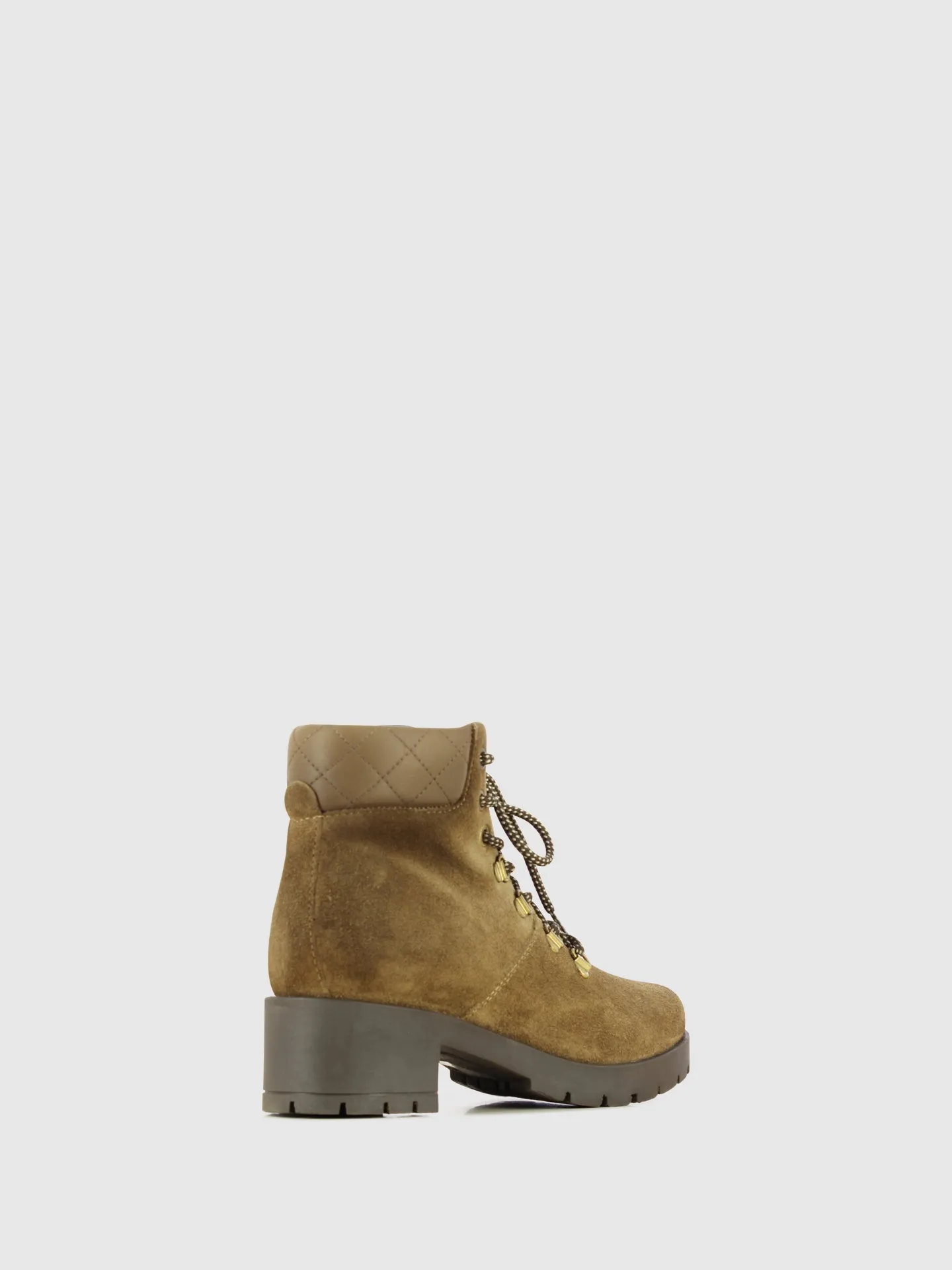 Taupe Lace-up Ankle Boots