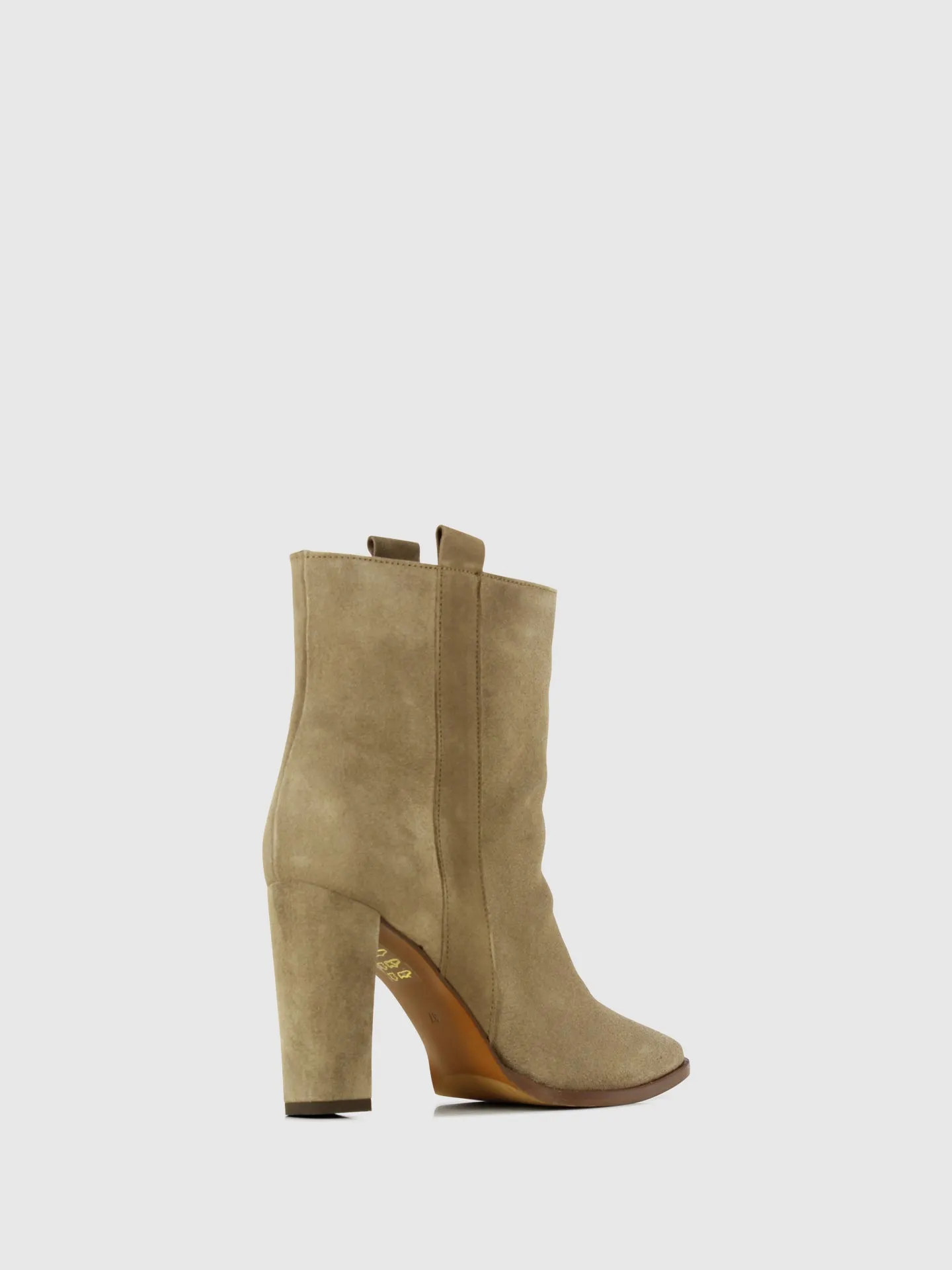 Taupe Zip Up Ankle Boots