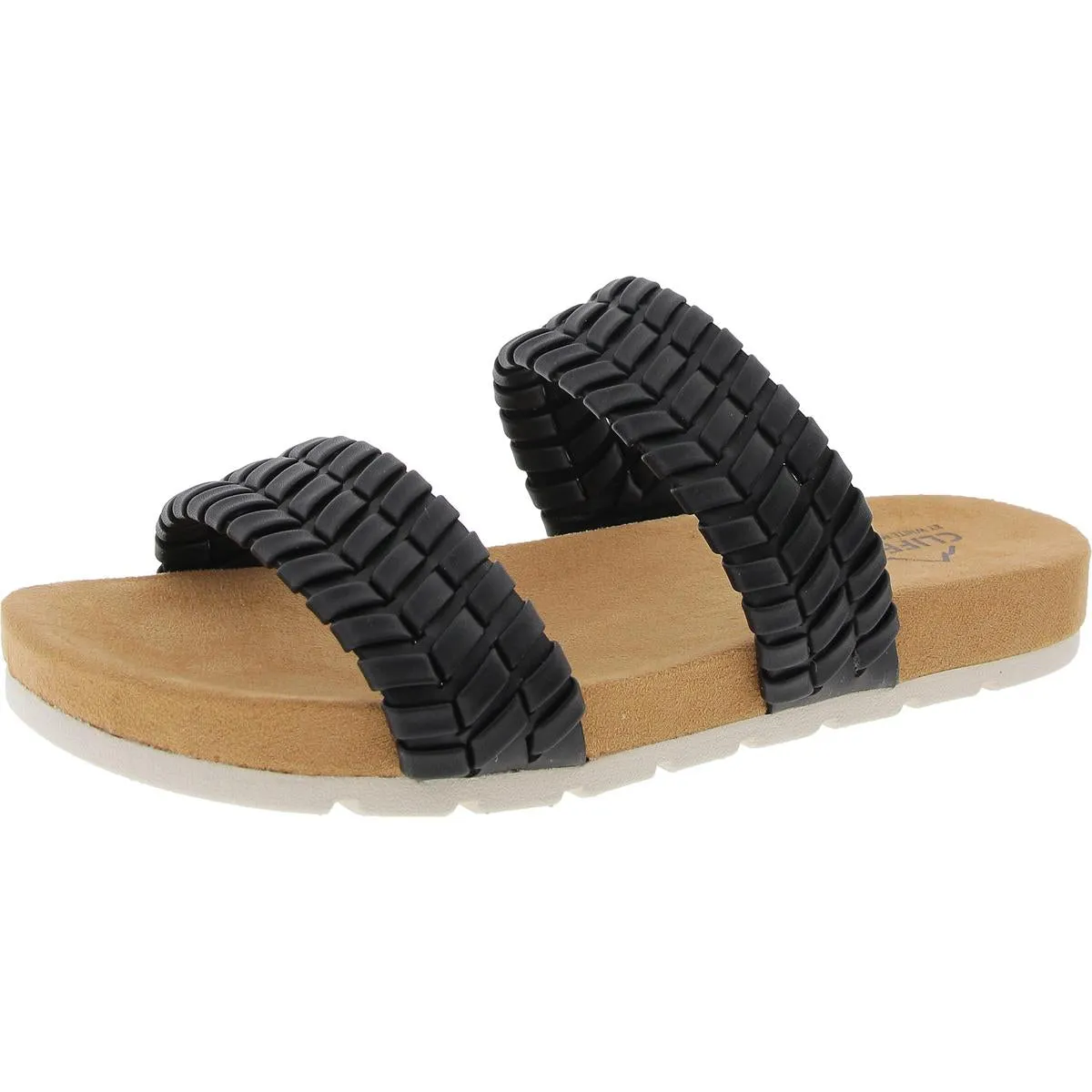 Thankful Womens Braided Manmade Slide Sandals