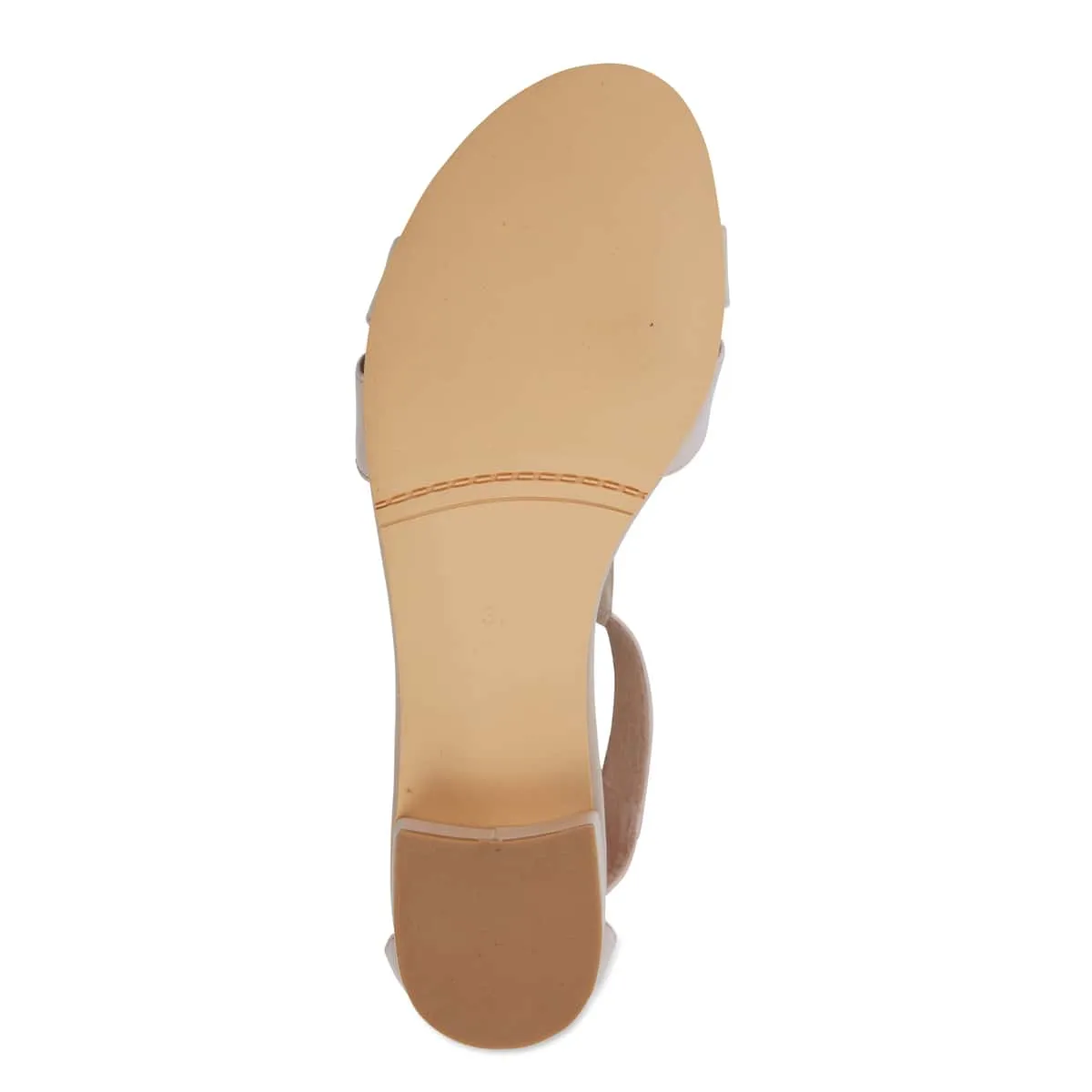 Title Heel in Nude Leather