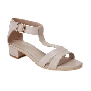Title Heel in Nude Leather