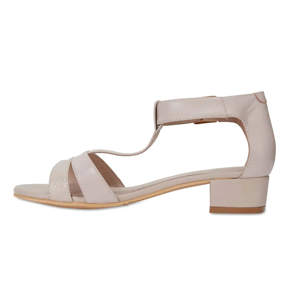 Title Heel in Nude Leather