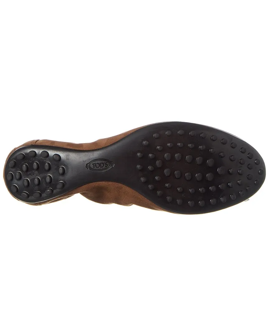 TODs Knot Detail Suede Flat