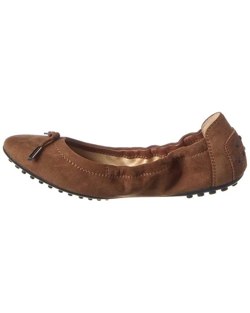 TODs Knot Detail Suede Flat