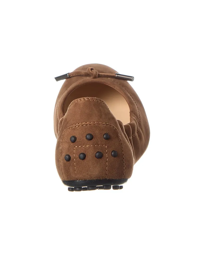 TODs Knot Detail Suede Flat