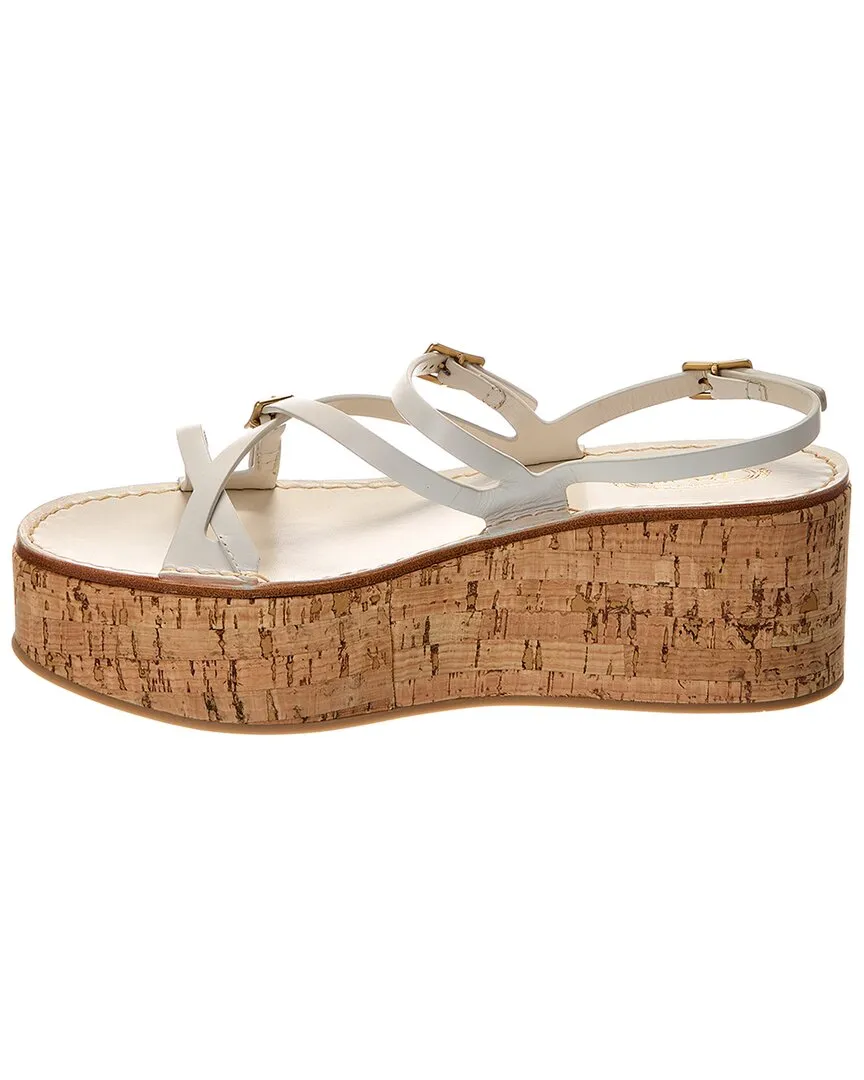 TODs Leather Wedge Sandal