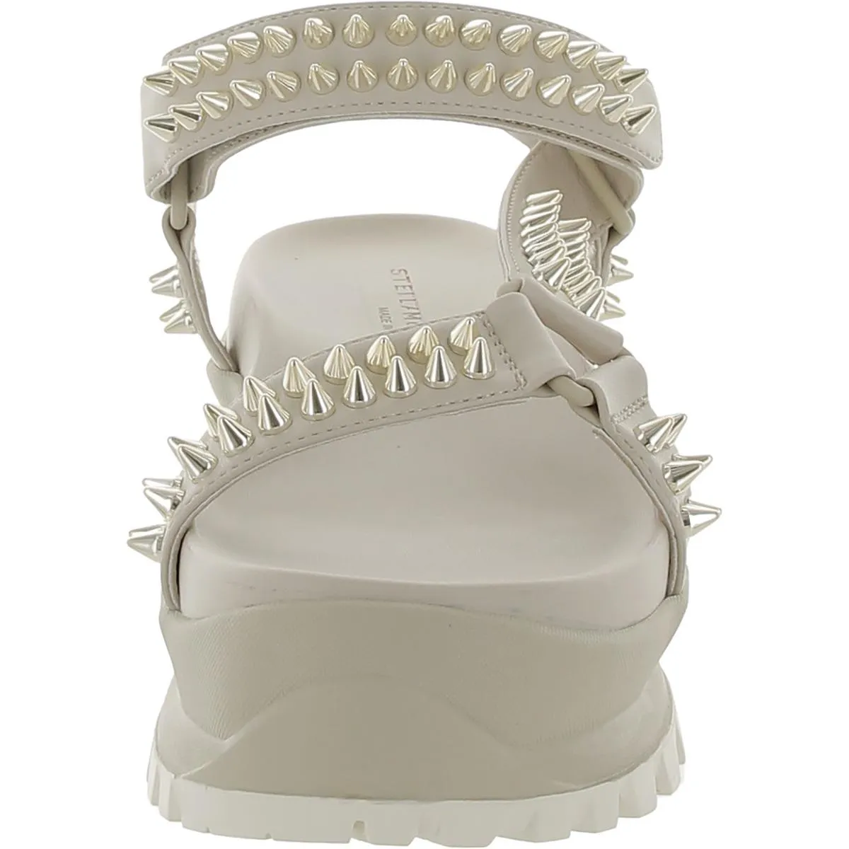 Trace Womens Faux Leather Studded Flatform Sandals