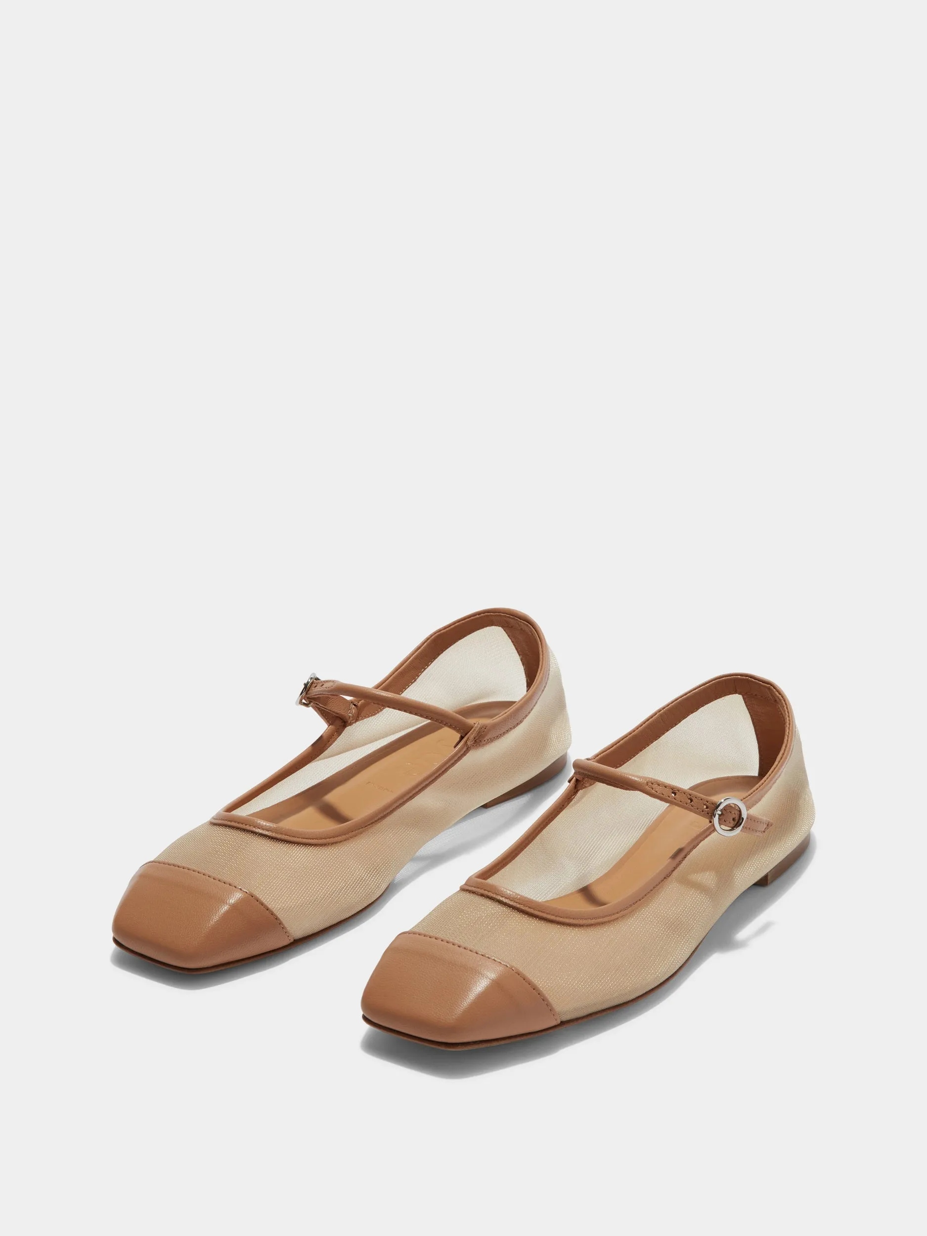 Uma Mesh Toe-Cap Mary-Jane Flats