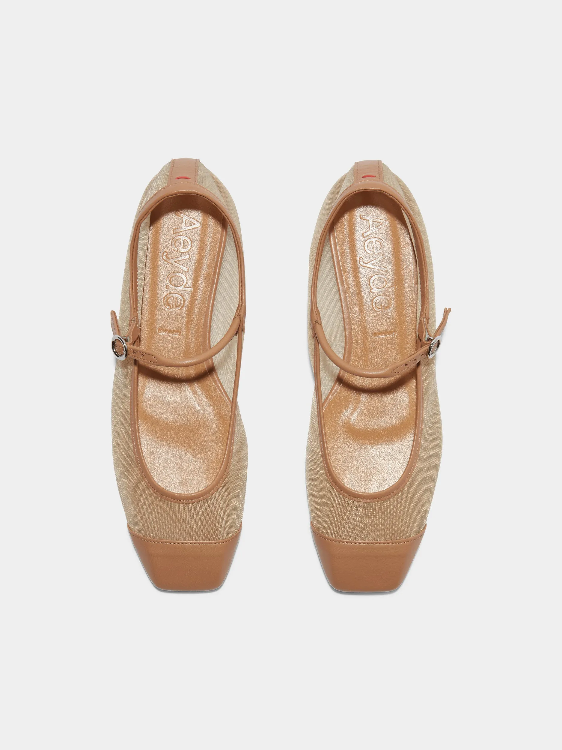 Uma Mesh Toe-Cap Mary-Jane Flats