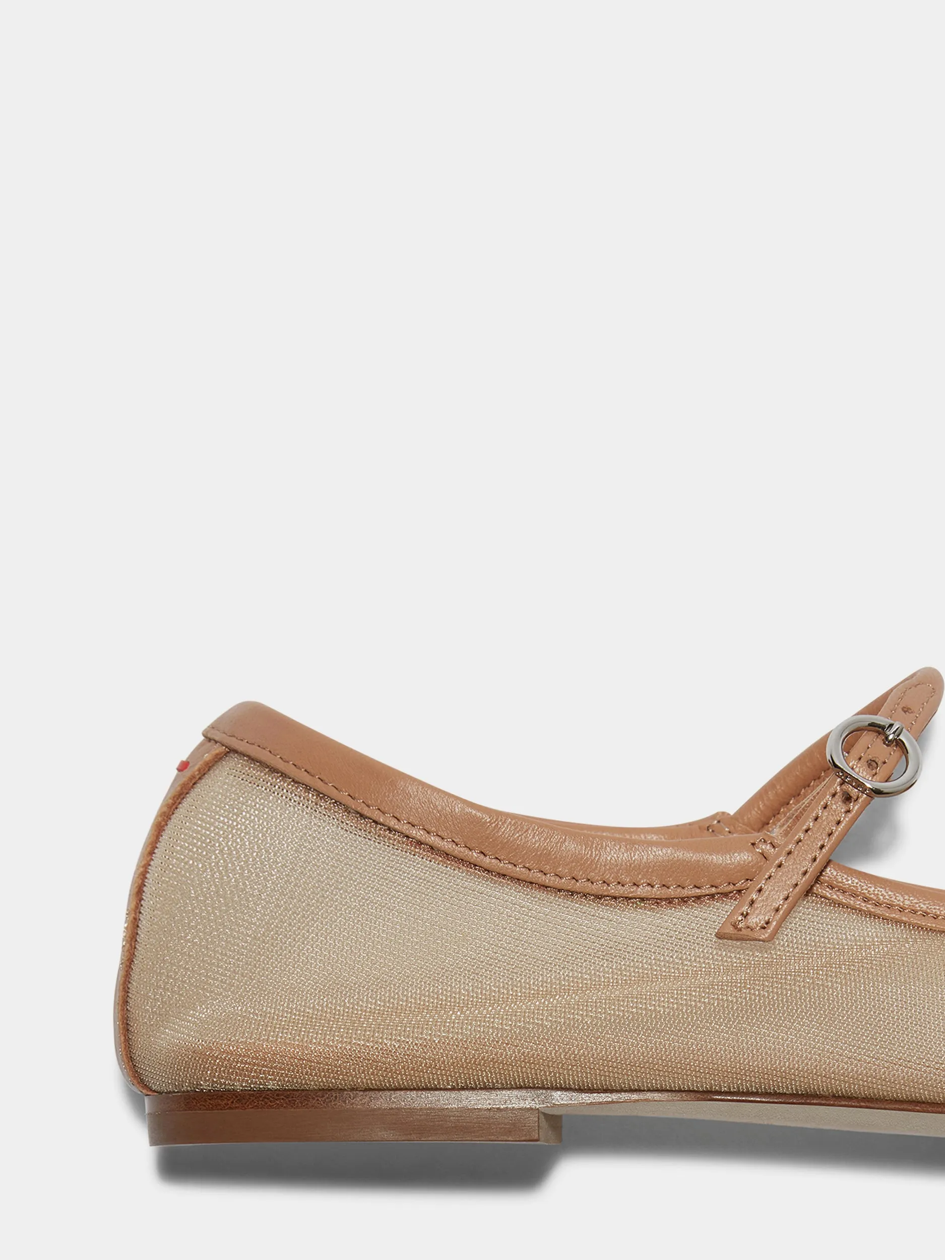 Uma Mesh Toe-Cap Mary-Jane Flats