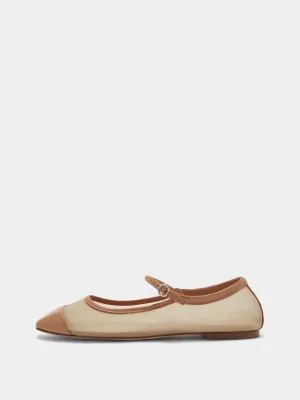 Uma Mesh Toe-Cap Mary-Jane Flats