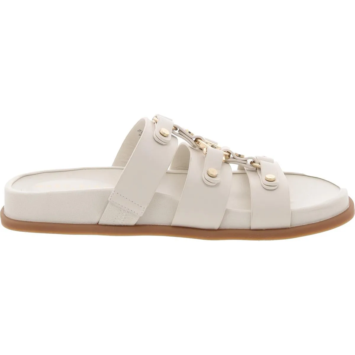Verity Womens Chain Leather Slide Sandals