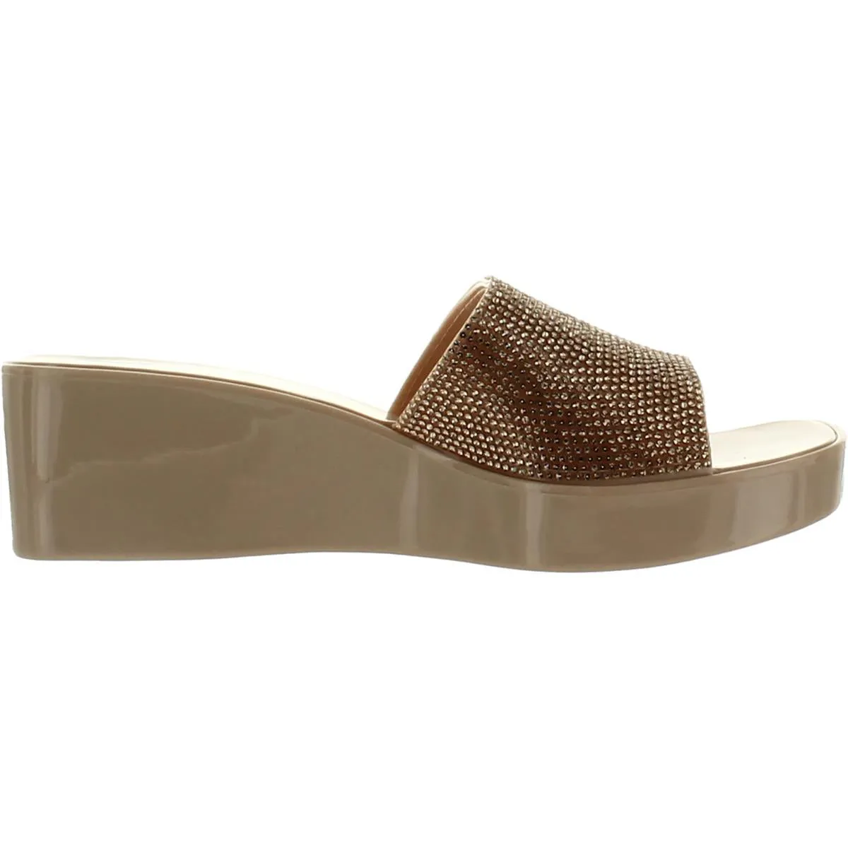 Wendy Womens Embellished Slip-On Wedge Sandals