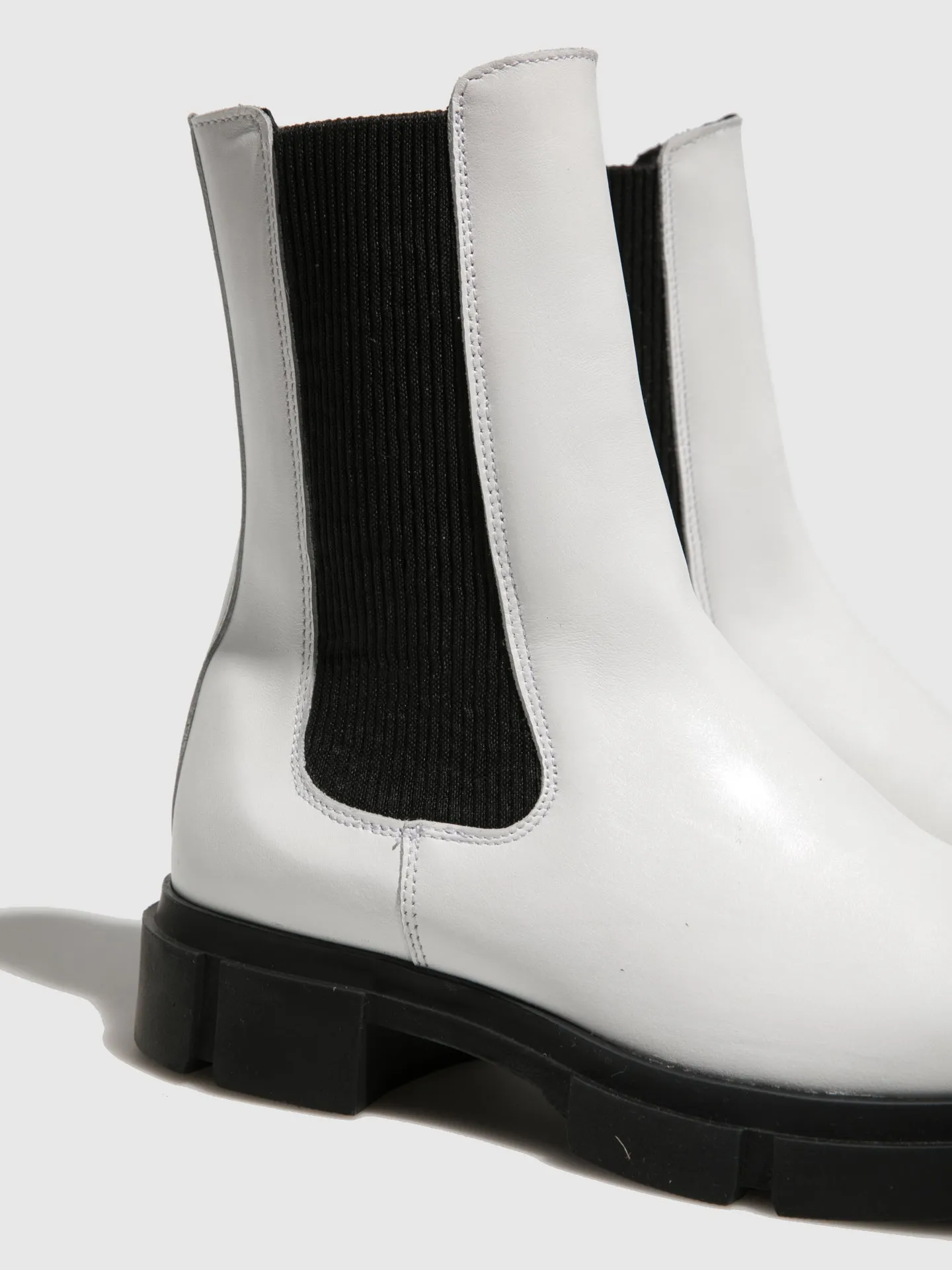 White Chelsea Ankle Boots