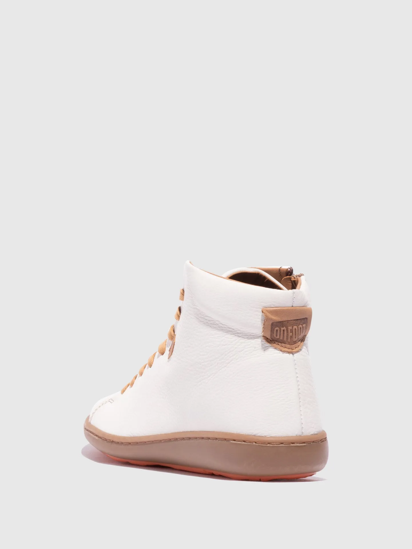 White Lace-up Ankle Boots