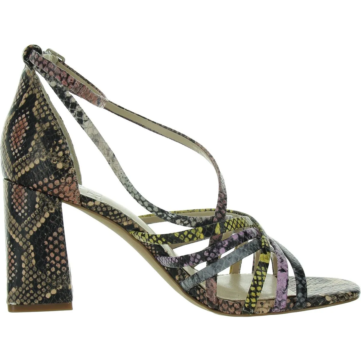 Winivey Womens Leather Embossed Ankle Strap