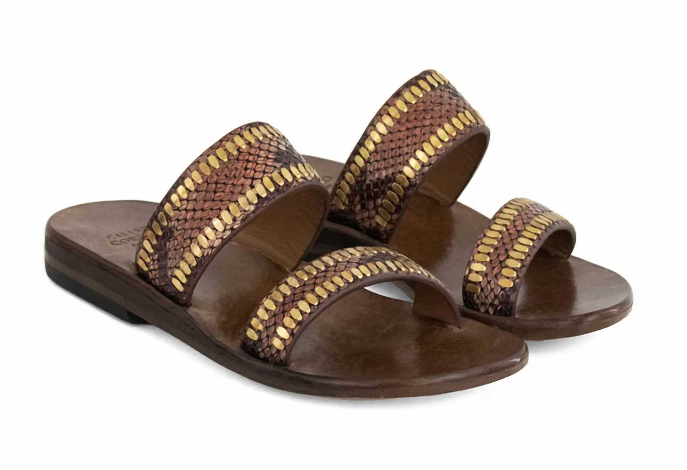 Women's Adella Sandals In Copper Multi Snake/brass