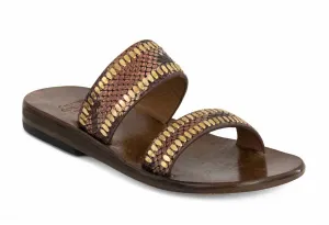 Women's Adella Sandals In Copper Multi Snake/brass