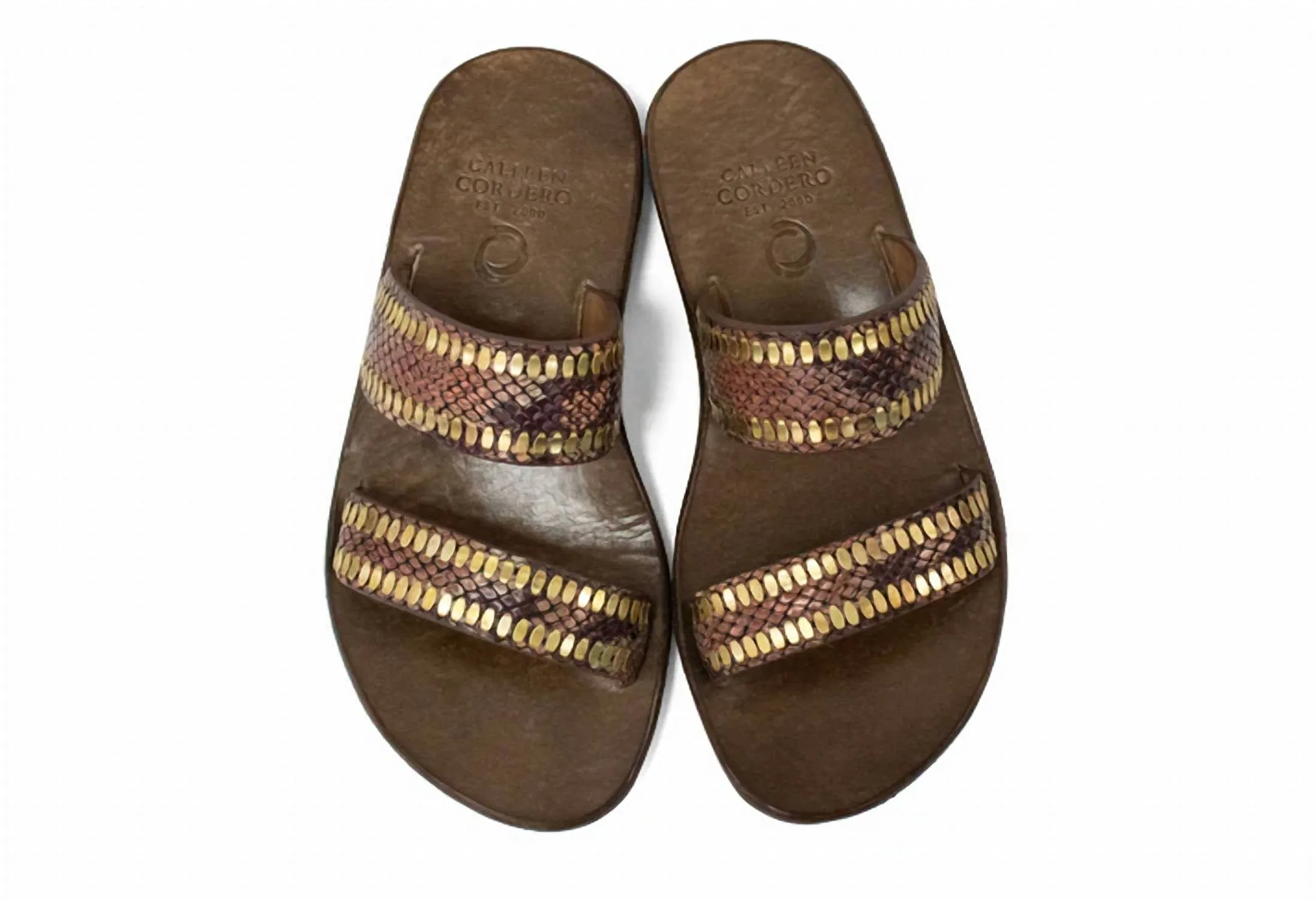 Women's Adella Sandals In Copper Multi Snake/brass