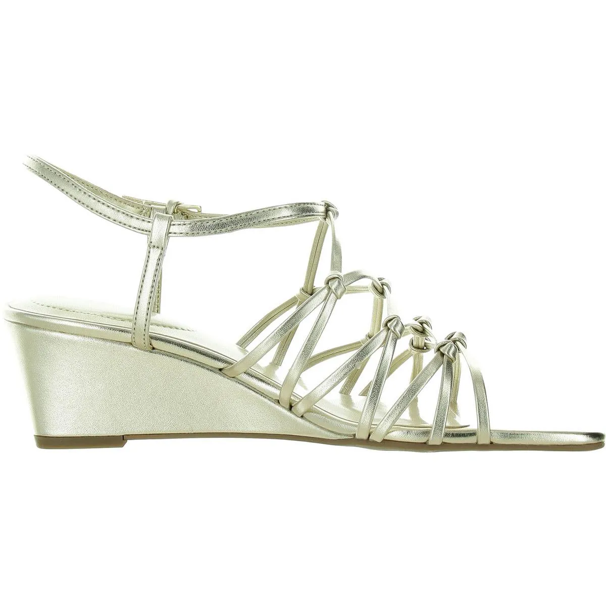 Womens Adjustable Faux Leather Wedge Sandals