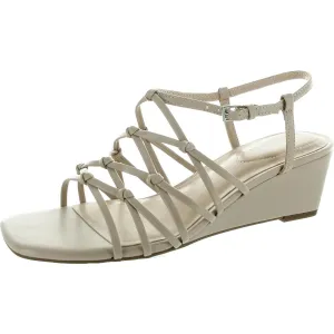 Womens Adjustable Faux Leather Wedge Sandals
