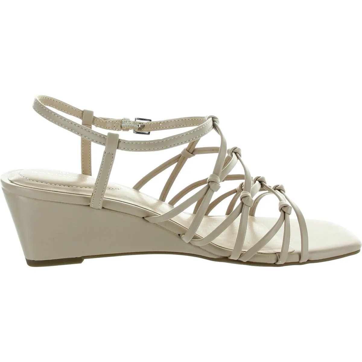 Womens Adjustable Faux Leather Wedge Sandals