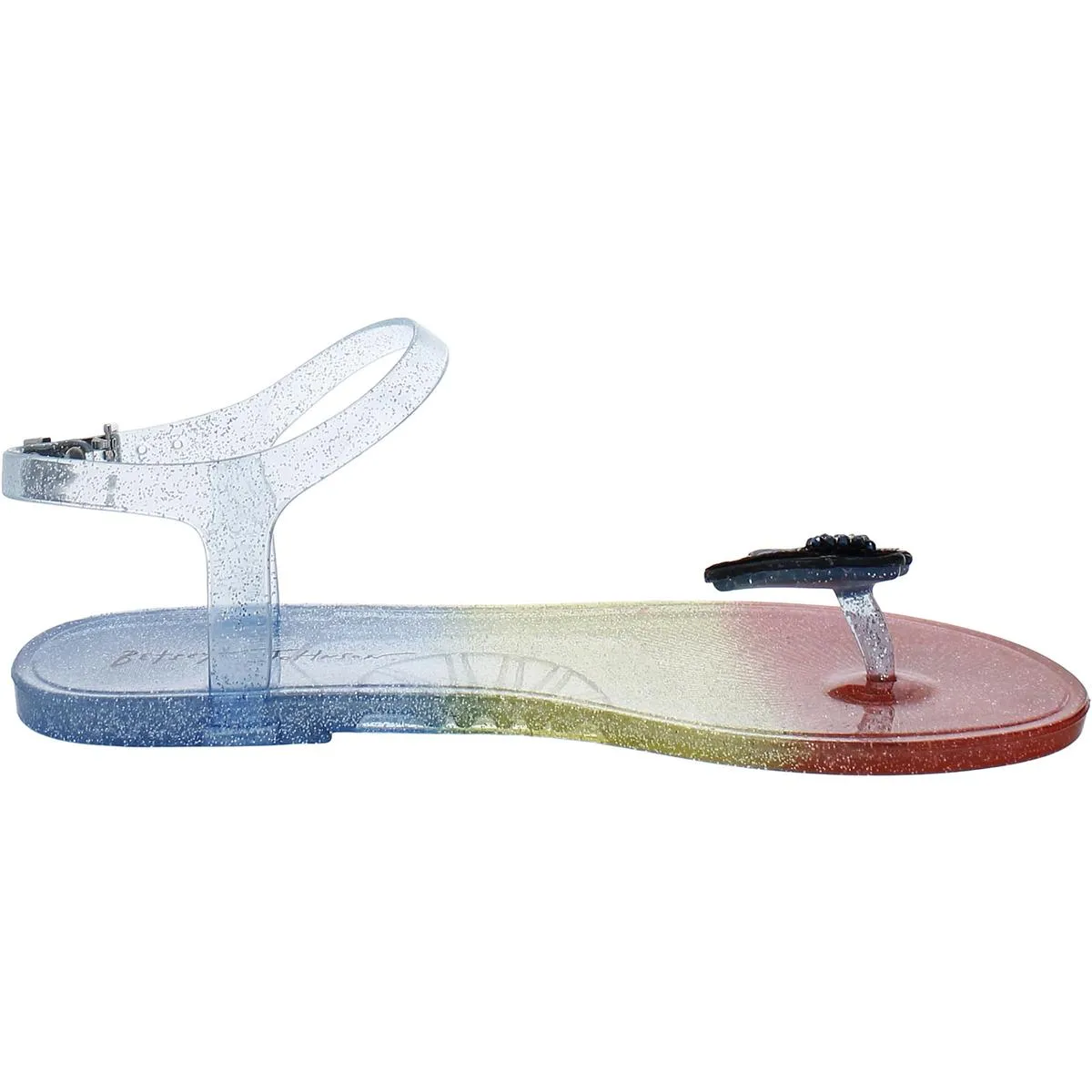 Womens Ankle Strap Flat Jelly Sandals