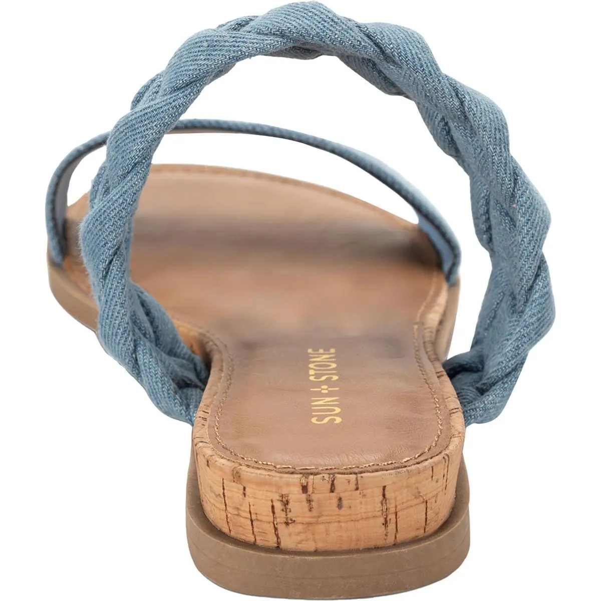 Womens Braided Manmade Slide Sandals