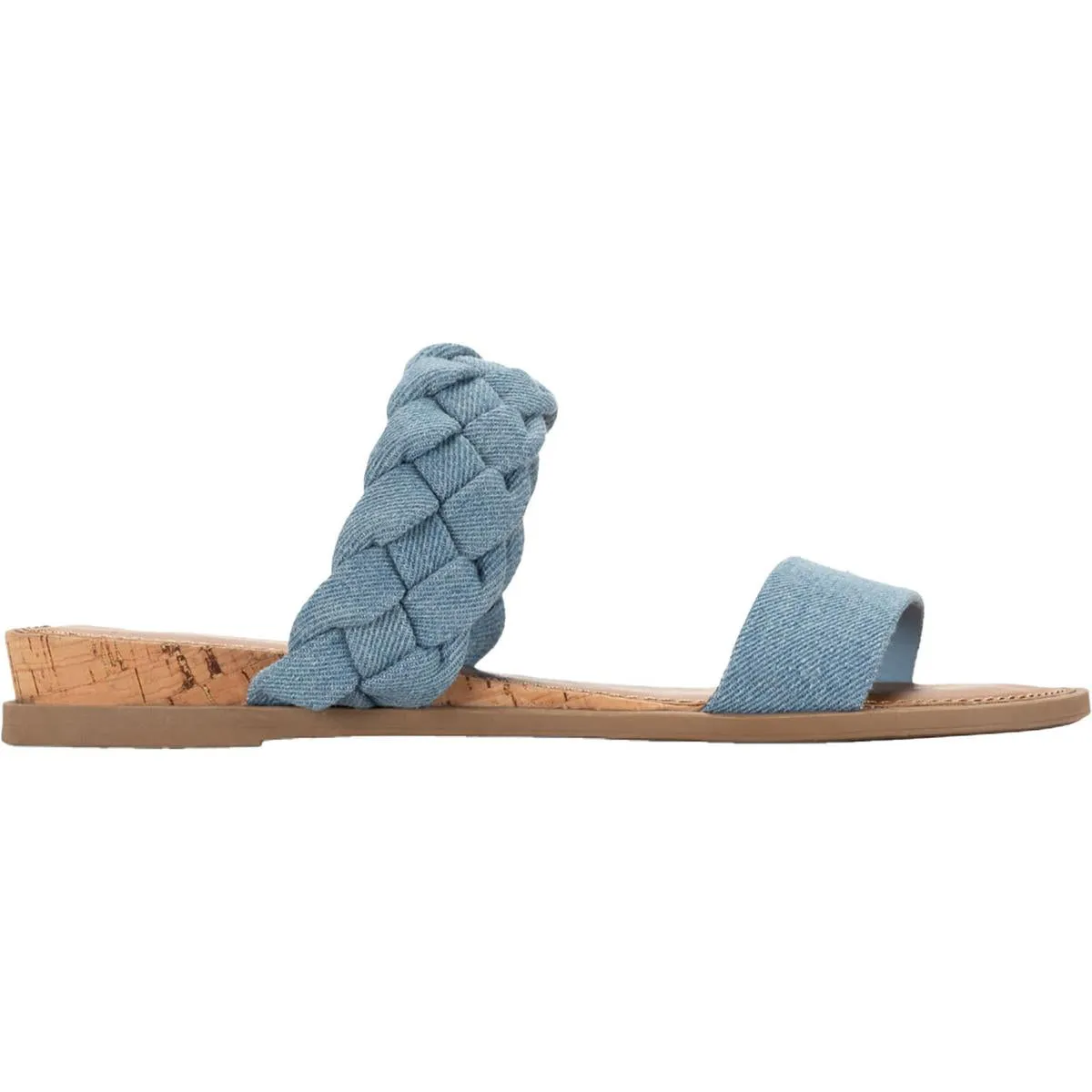 Womens Braided Manmade Slide Sandals