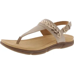 Womens Buckle Man Made Flip-Flops