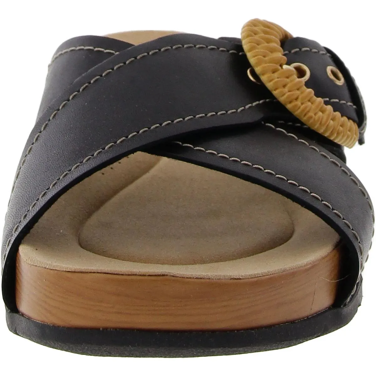 Womens Buckle Slide Sandals