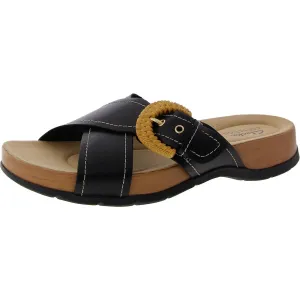 Womens Buckle Slide Sandals