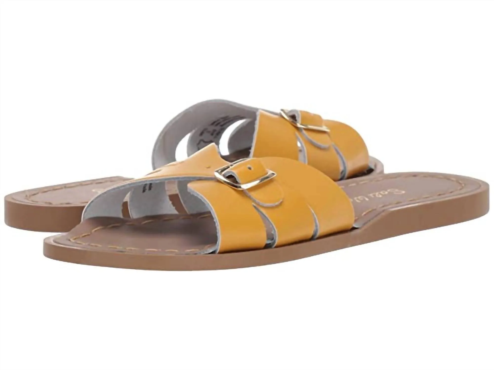 Women's Classic Slides Sandal In Mustard