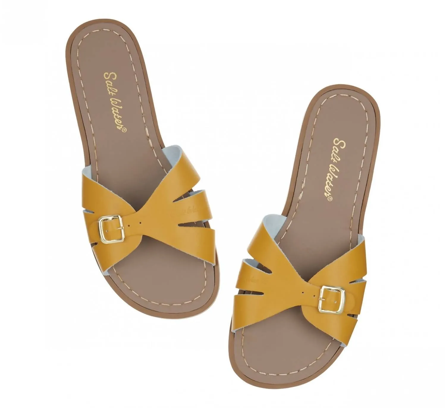 Women's Classic Slides Sandal In Mustard