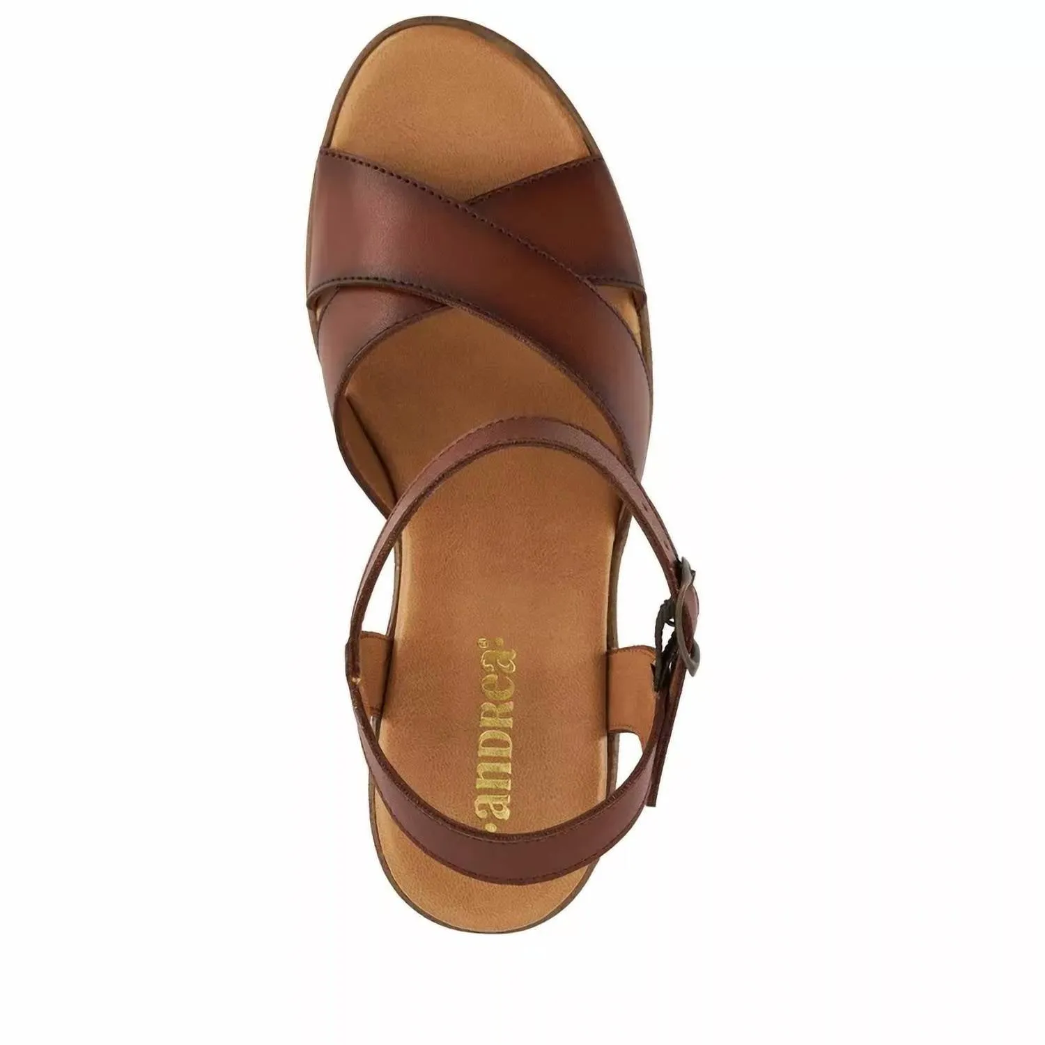 Women's Comfort Classic Heel Ankle Strap Sandals In Brown