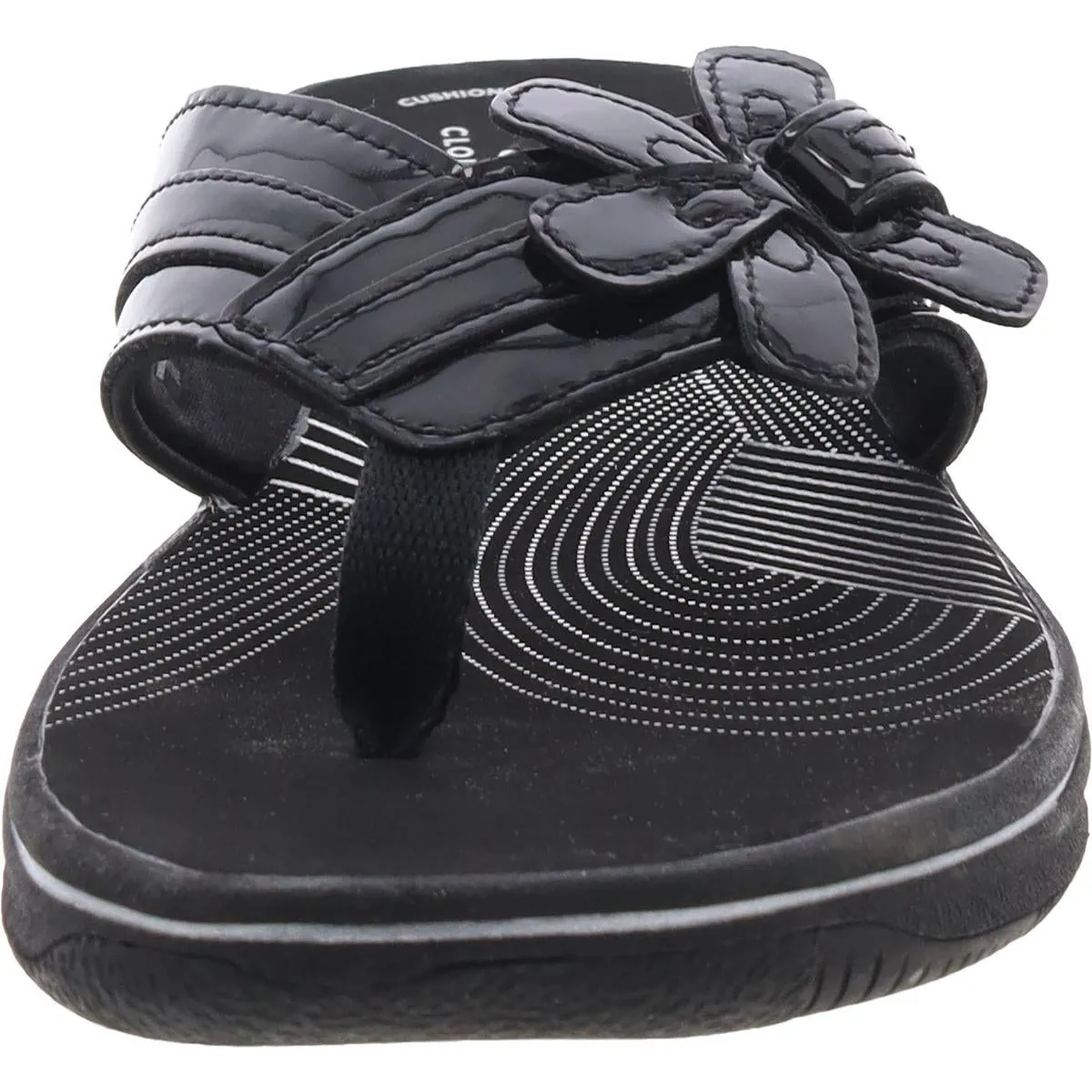 Womens Comfort Insole Faux Leather Flip-Flops