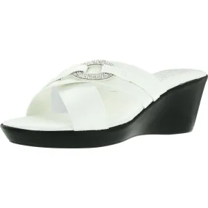 Womens Comfort Insole Faux Leather Wedge Sandals