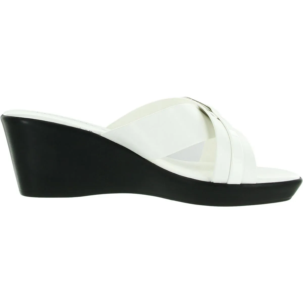 Womens Comfort Insole Faux Leather Wedge Sandals