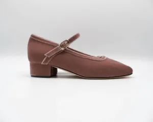 Women's Delfina Velvet Block Heels In Antique Rose
