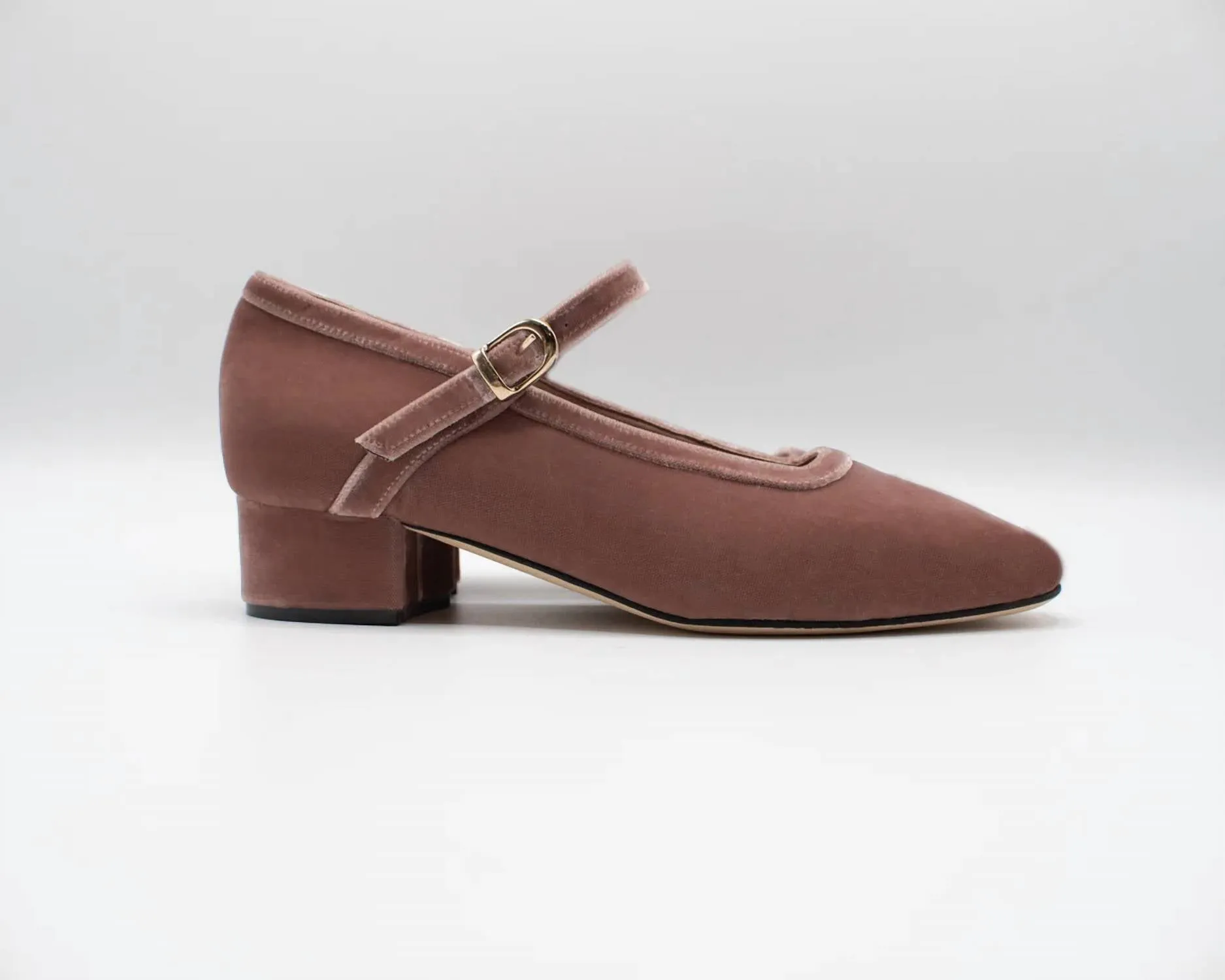Women's Delfina Velvet Block Heels In Antique Rose