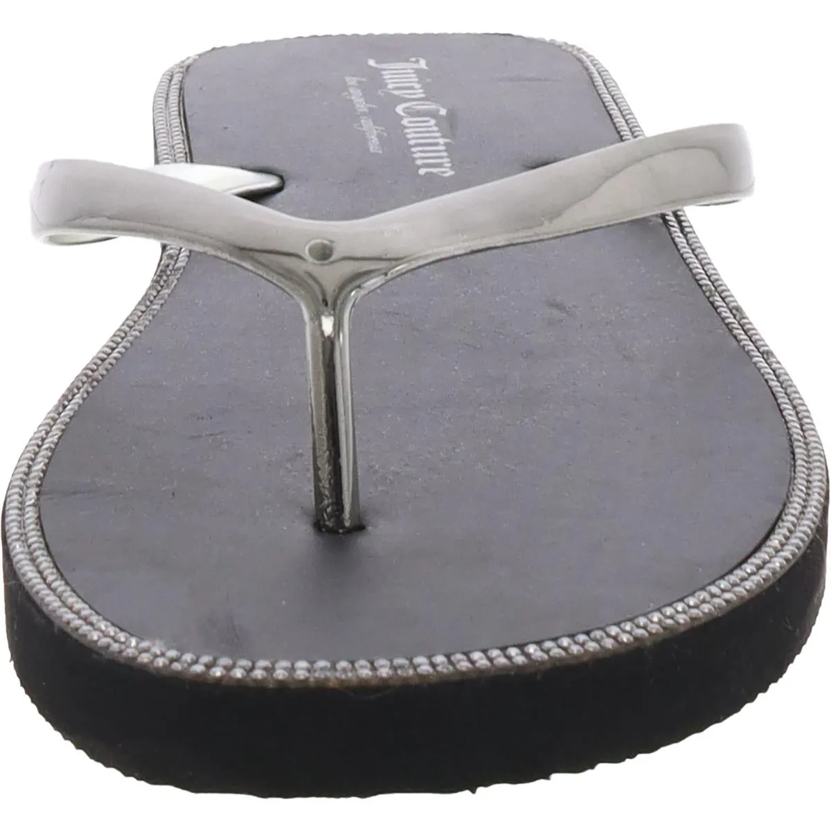 Womens Embellished Manmade Flip-Flops