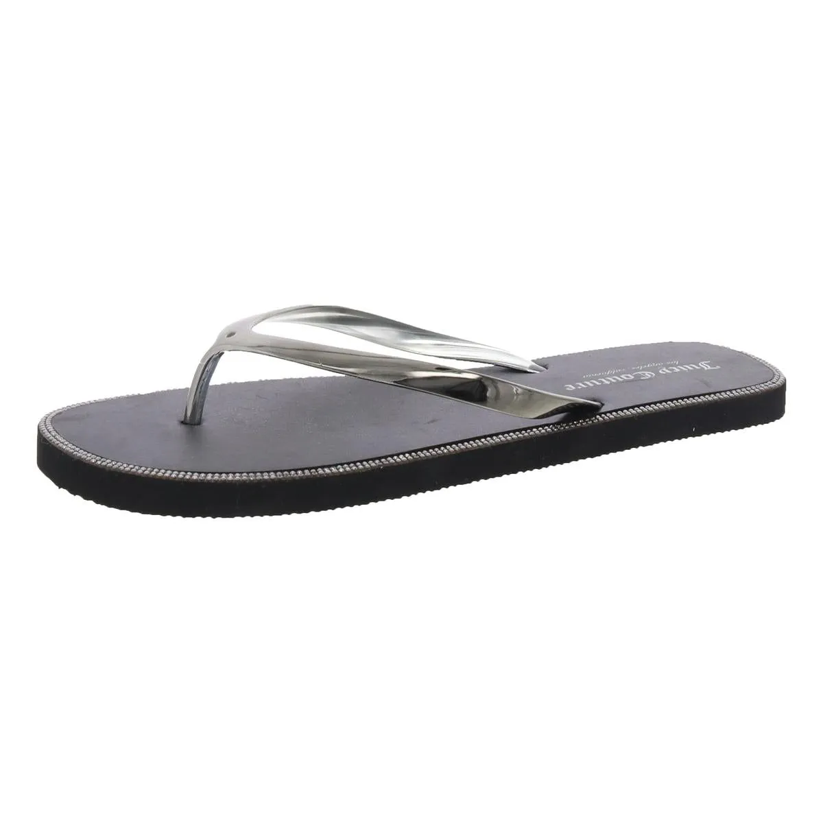 Womens Embellished Manmade Flip-Flops