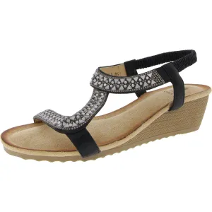 Womens Embellished Manmade Slingback Sandals