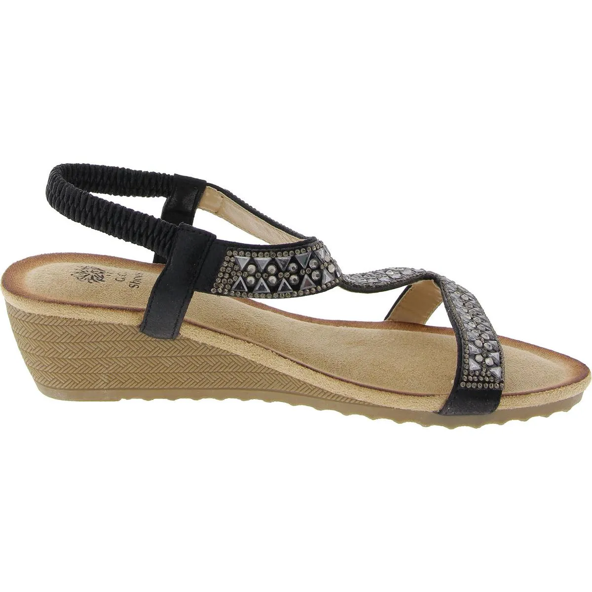 Womens Embellished Manmade Slingback Sandals