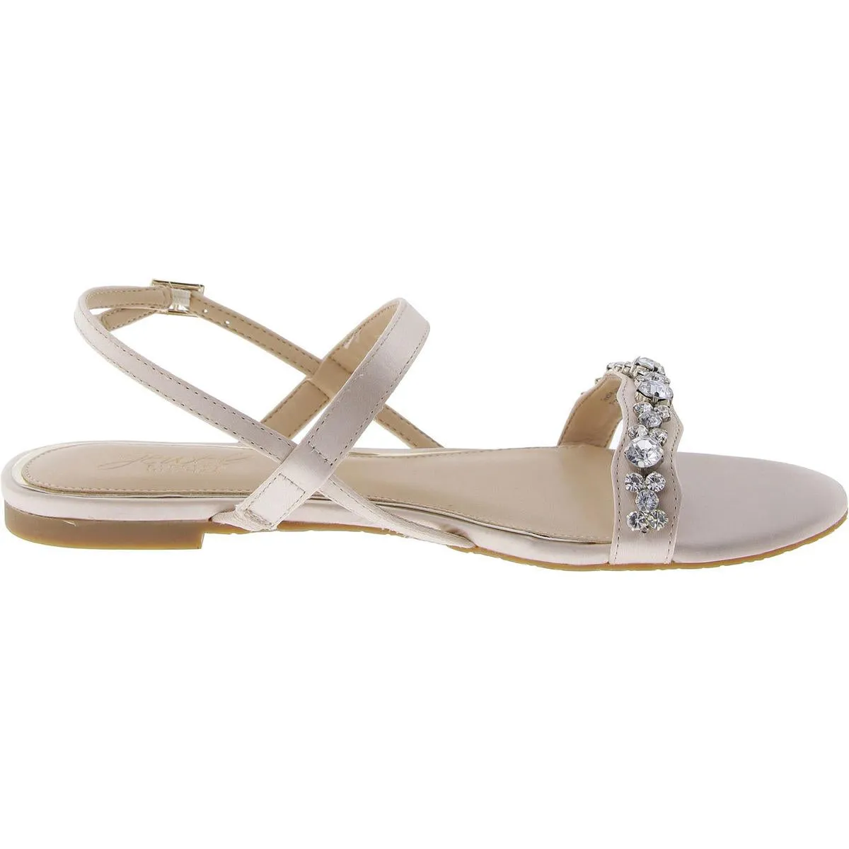 Womens Embellished Satin Slingback Sandals