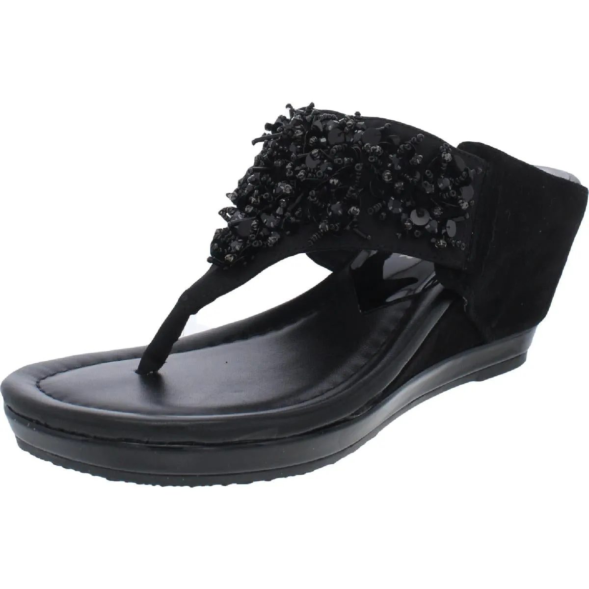 Womens Embellished Slip-On Flip-Flops